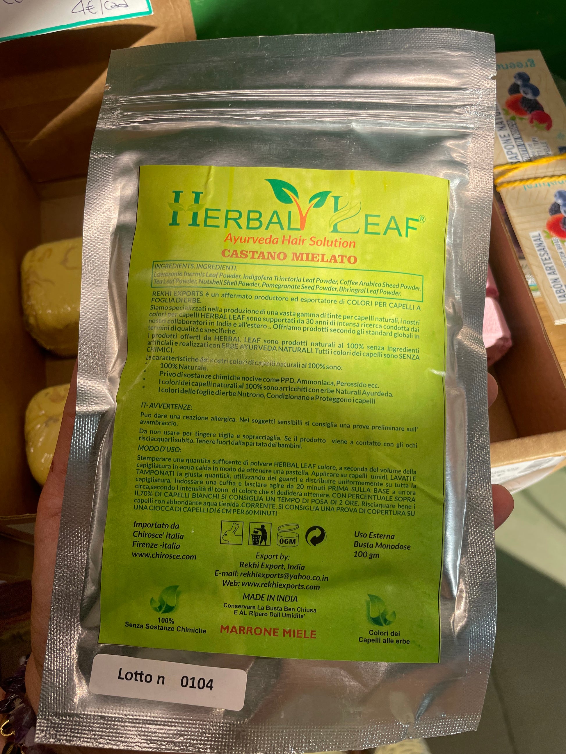 Herbal Leaf - Ayurveda Hair Solution CASTANO MIELATO 100gr