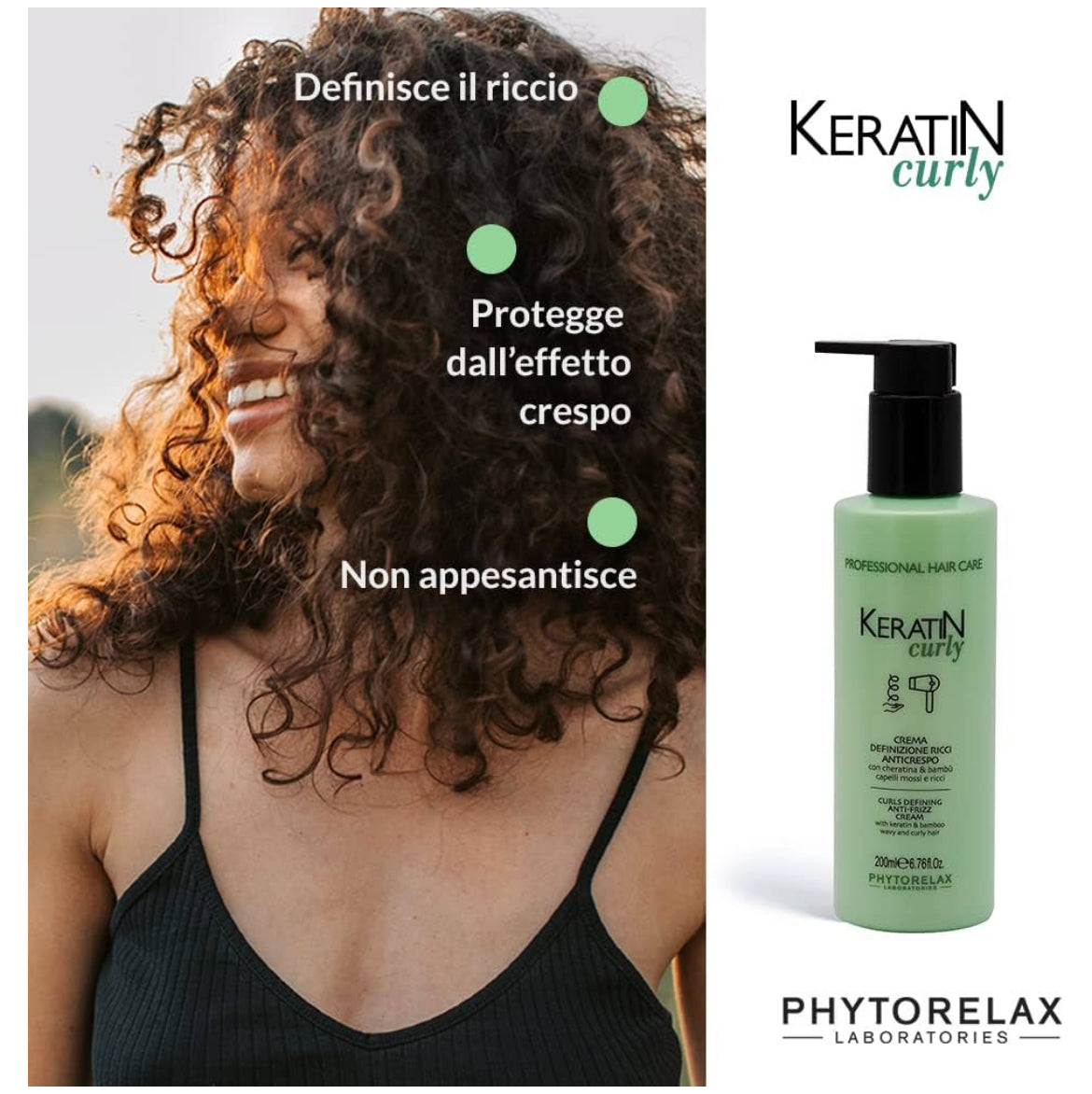 PHYTORELAX KERATIN CURLY SPRAY RAVVIVA RICCI ANTICRESPO 200 ML