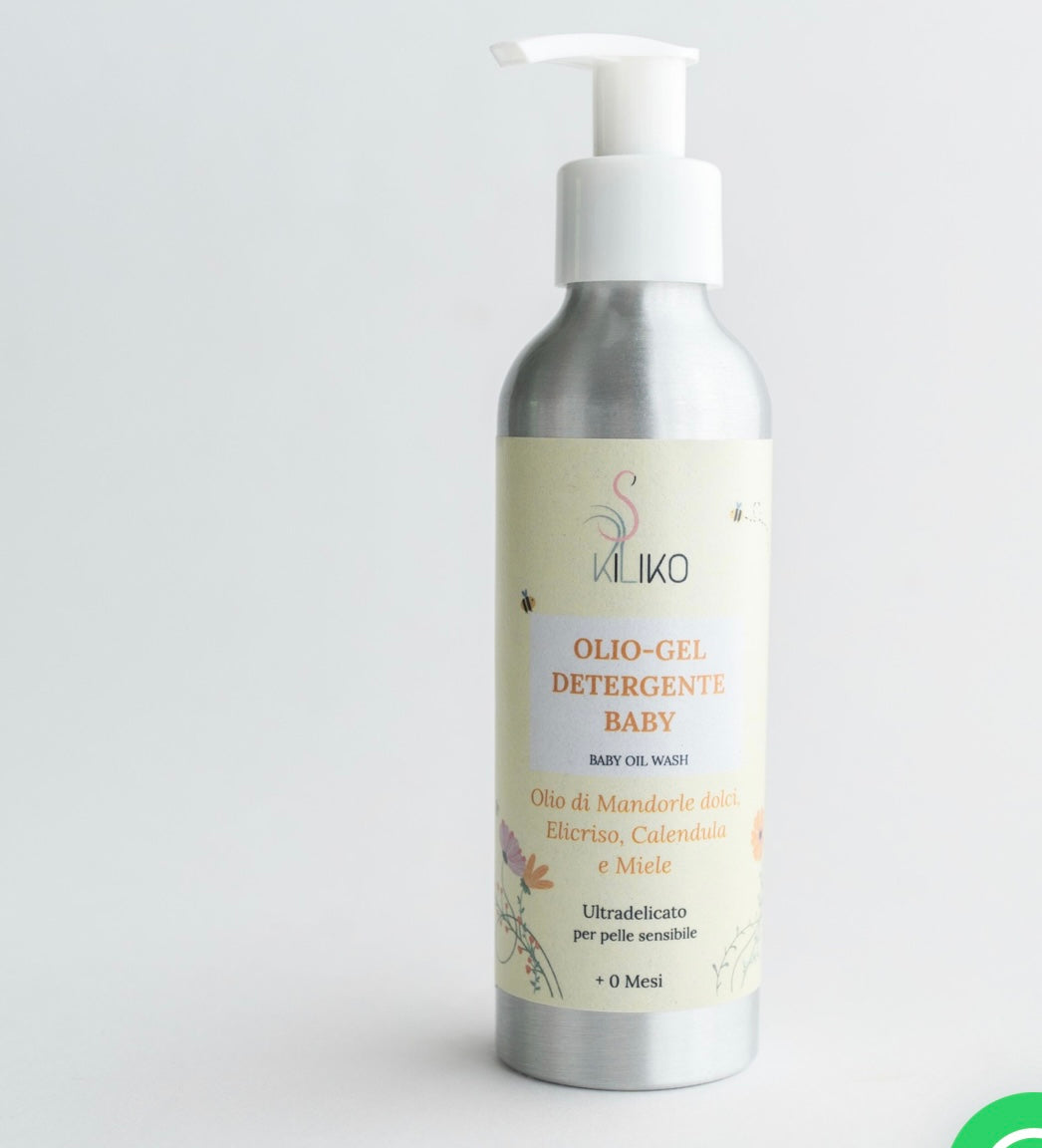 OLIO-GEL DETERGENTE BABY con olio di mandorle dolci, Elicriso, Calendula e Miele