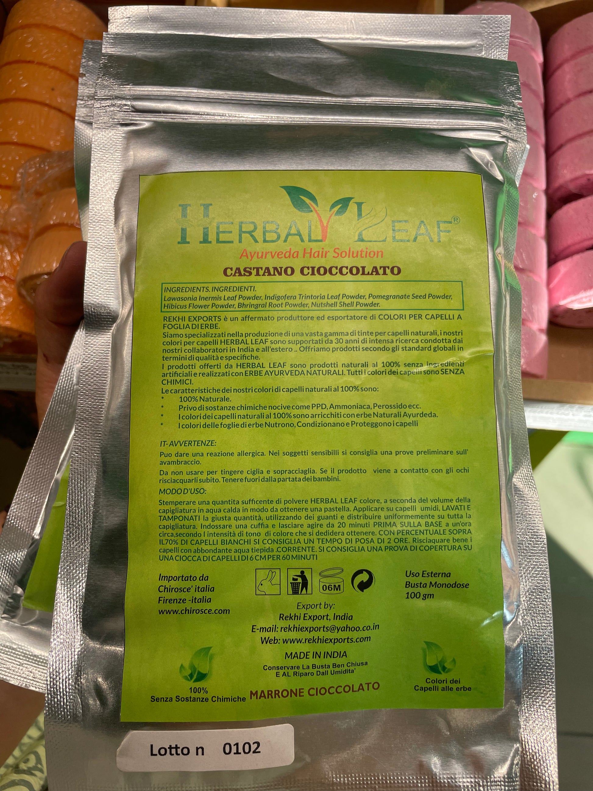 Herbal Leaf - Ayurveda Hair Solution CASTANO CIOCCOLATO 100gr