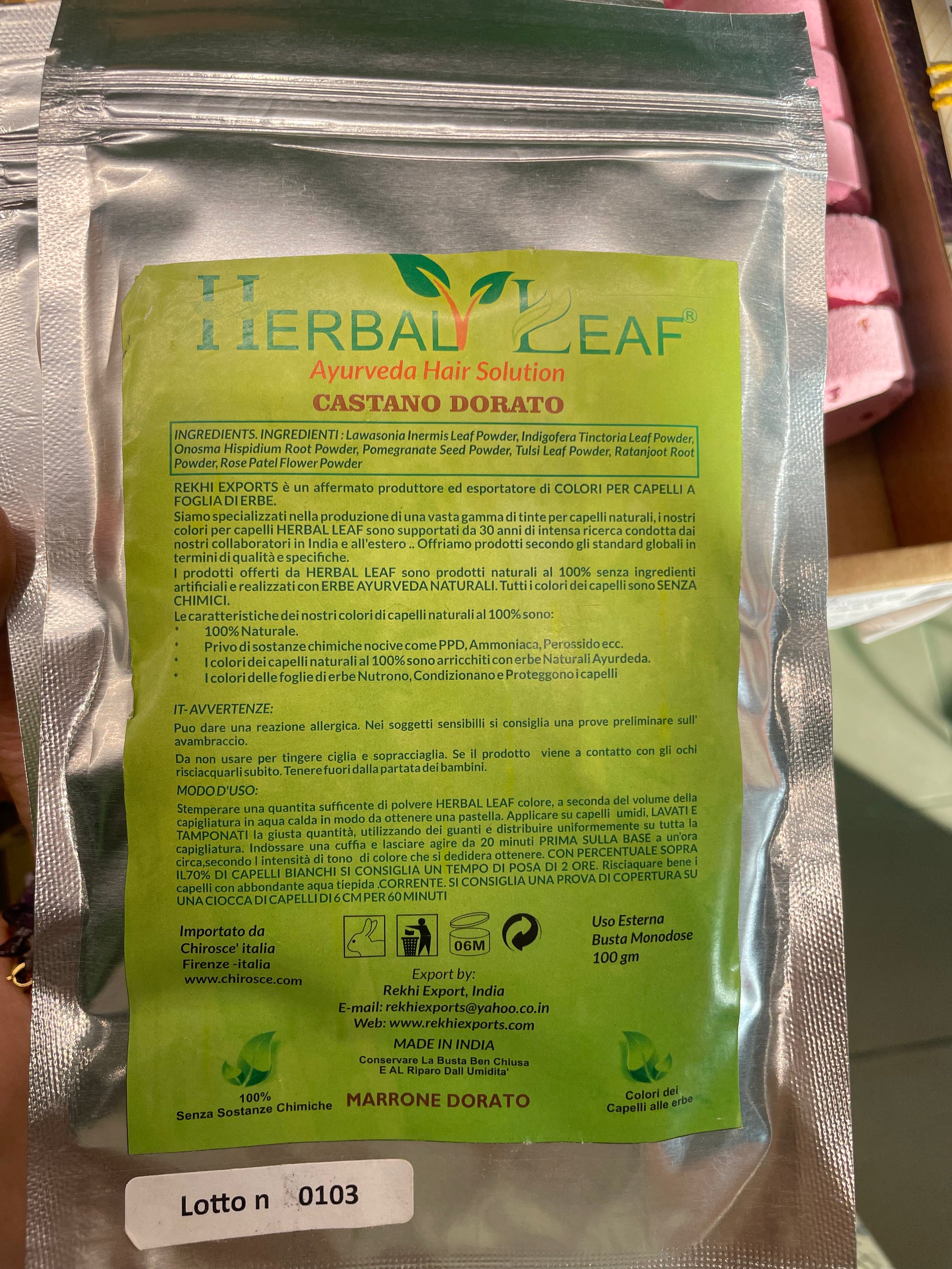 Herbal Leaf - Ayurveda Hair Solution CASTANO DORATO 100gr